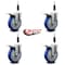 Service Caster 5'' Blue Poly Swivel 7/8'' Expanding Stem Caster Set Total Lock Brake, 4PK SCC-EXTTL20S514-PPUB-BLUE-78-4 - alternate 3
